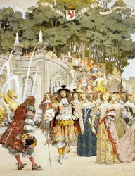 Nicolas Fouquet recevant le roi Louis XIV au château de Vaux-le-Vicomte, France, 17 août 1661